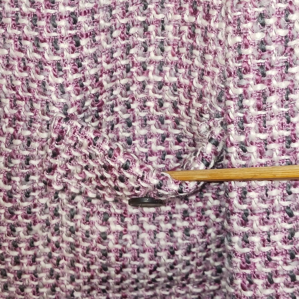 TALBOTS Tweed Long Sleeve Collared Snap Button Blazer Women's Sz 6 NWT - Picture 4 of 13